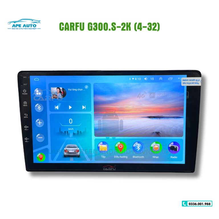 Màn hình ô tô CARFU G300S-2K (4-32) liền camera 360