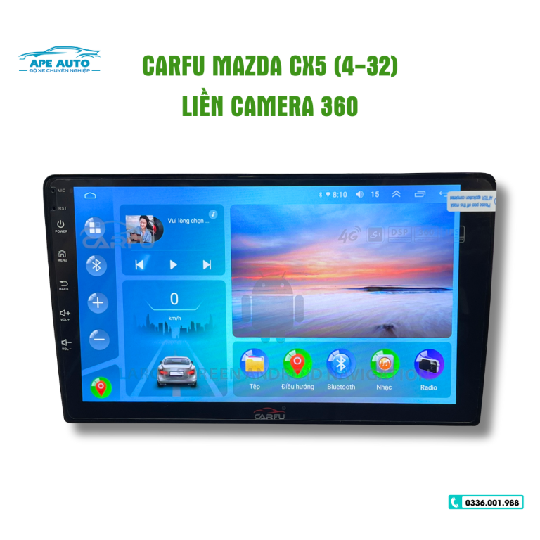 Màn hình ô tô CARFU MAZDA CX5 (4-32) liền camera 360